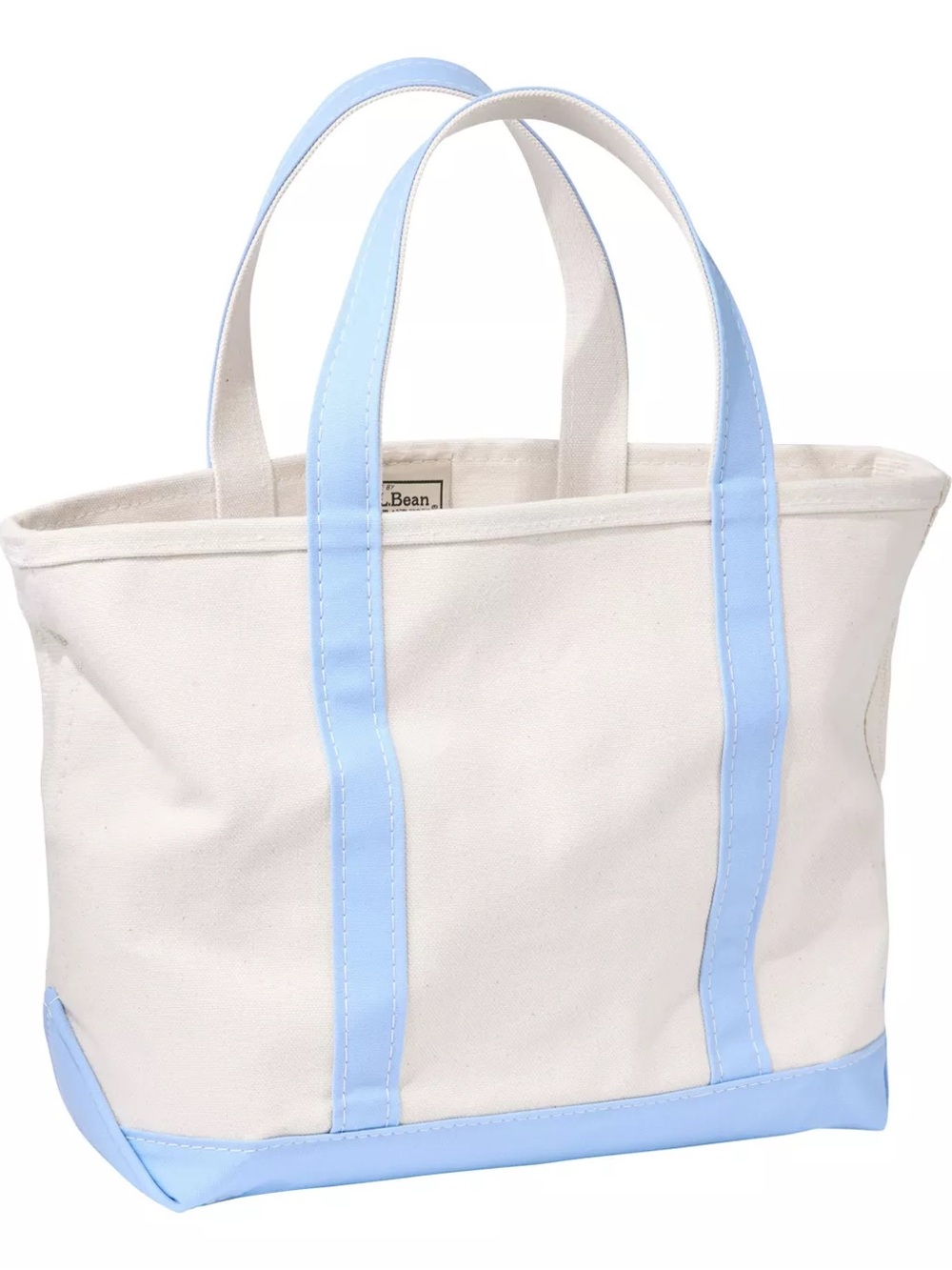 L.L. Bean Boat & Tote Medium seaboard baby blue Canvas Bag NWT USA Made - Picture 5 of 5